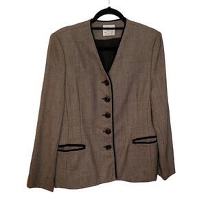 VINTAGE Proportions Petites 90's Black/White Pure Wool Blazer 10P